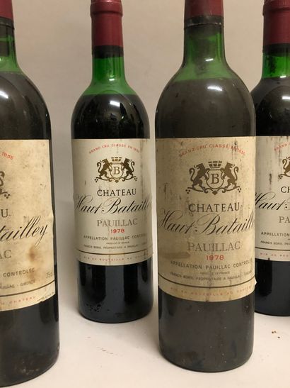 null Ensemble de 8 BOUTEILLES: 7 bouteilles Château HAUT BATAILLEY (Pauillac), 1978;...