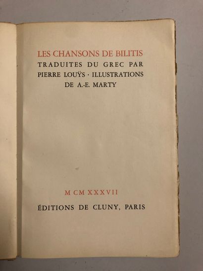 null LOUYS (Pierre, traducteur), "Les chansons de Bilitis" Illustrations en couleurs...