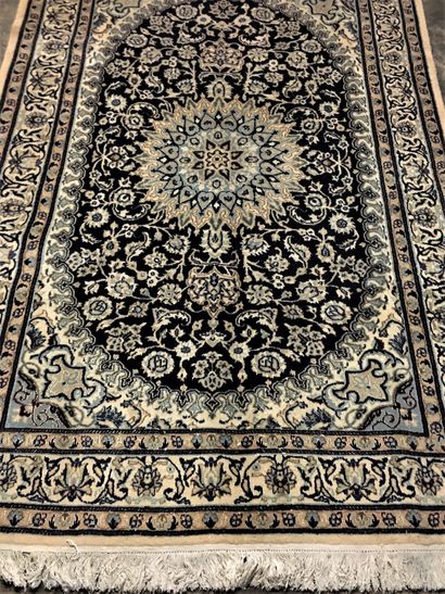 null Dwarf carpet (Persia) center Iran, authentic and traditional carpet, weft and...
