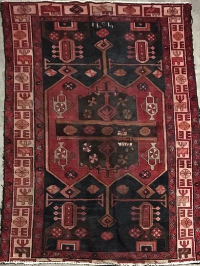 null Zandjan carpet (Persia) West Iran, weft and warp in cotton, wool velvet, midnight...