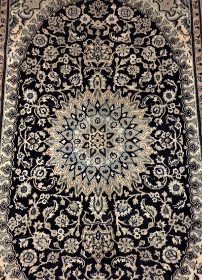 null Dwarf carpet (Persia) center Iran, authentic and traditional carpet, weft and...