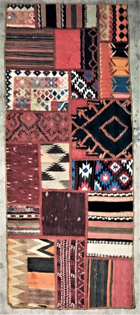 null Double-sided patchwork carpet (Persia), modern work, weft and warp in cotton,...