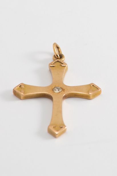 null Cross in yellow gold alloy 14K (585 thousandths)