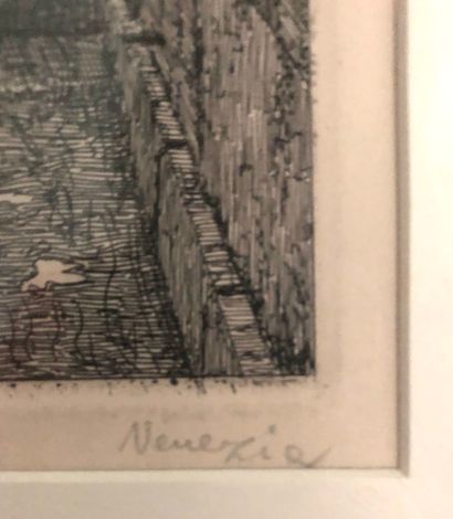 null D’après LAURENZI (1876-1946) Vue de Venise. Gravure. Dim. : 21,5 x 18,5 cm.