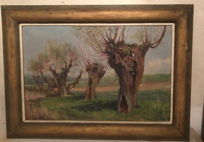null Jacques BRIOT, Landscape of the Somme, oil on panel signed lower right. 40 x...