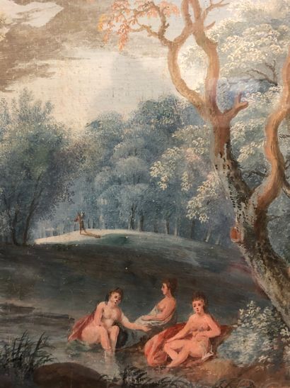 null French school end of XVIIIth-beginning of XIXth century. Bathers. Watercolour...