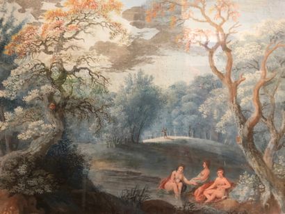 null French school end of XVIIIth-beginning of XIXth century. Bathers. Watercolour...