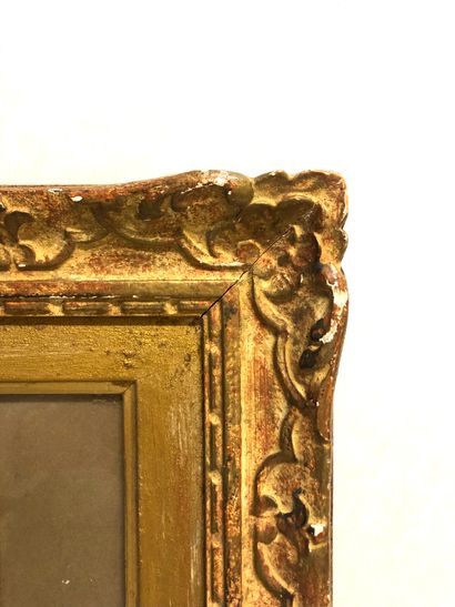 null A "Montparnasse" frame in wood and stucco. 20th century. Int.: 30,5 x 27,5 cm;...