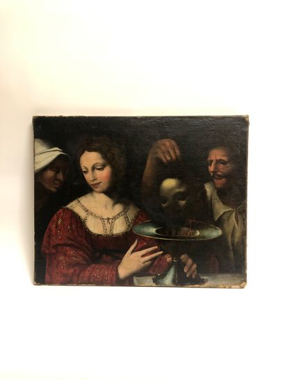  After Bernardino Luini, Salome receiving the head of Saint John the Baptist, oil...