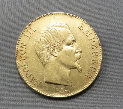 Coin of 100 Frs Gold at 900°/00 Napoleon...