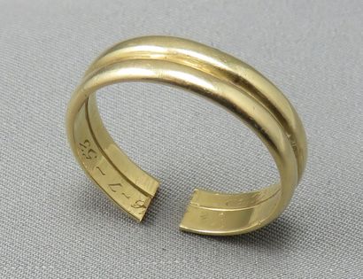 Double wedding ring in gold 750°/00 
 Weight:...