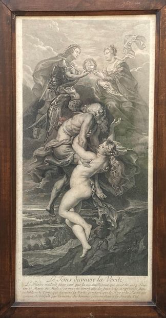 null After Pierre Paul RUBENS, 'The time discovers the Truth', engraving. From the...