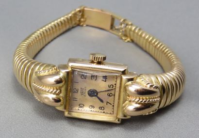 Ladies' wristwatch in gold 750°/00 
 rectangular...