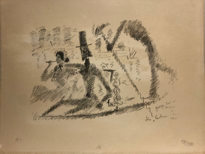 null Jean COCTEAU, "Georges Sand et Musset à Venise", 1955. Lithographie signée,...