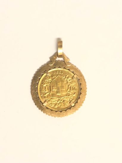 Pendant in yellow gold 18K (750 thousandths)...