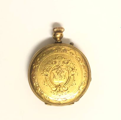 null Pocket watch in yellow gold 18K (750 thousandths). Missing glass and ring. Indentations....