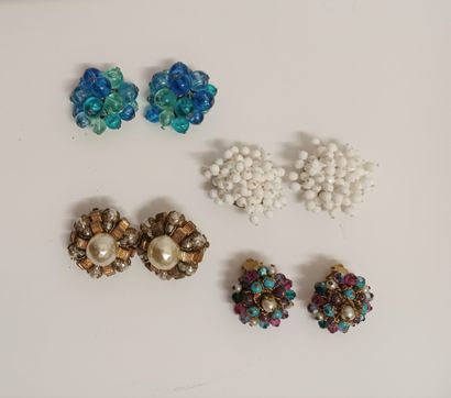 null FOUR PAIRS of fancy ear clips.