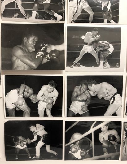 BOXE Combats de boxe : Belhadri Belkheir en 1961, Hippolyte Annex contre Isaac Logart...