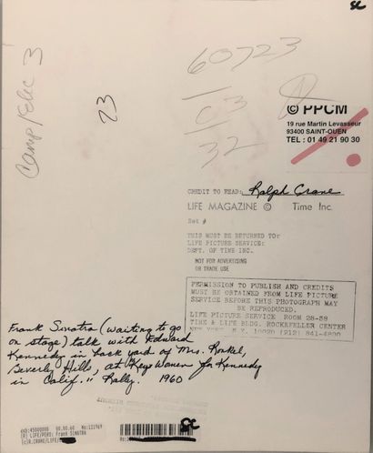 null RALPH CRANE (1913-1988). Frank Sinatra talk with Edward Kennedy, Beverly Hills,...