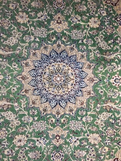 null TAPIS Nain (Perse) centre d’Iran, TAPIS authentique et traditionnel, trame et...