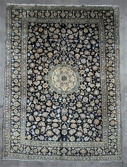 null Important TAPIS kechan (Perse) centre d’Iran, trame et chaine en coton, velours...