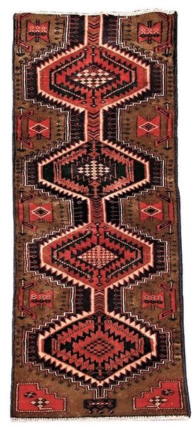 null TAPIS de couloir Zandjan (Perse) Ouest d’Iran, trame et chaine en coton, velours...