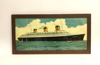 Old cardboard poster representing the liner...