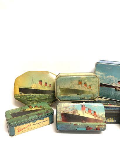 null LOT of 7 metal boxes of which BENSONS with decoration of the liners "Normandie",...