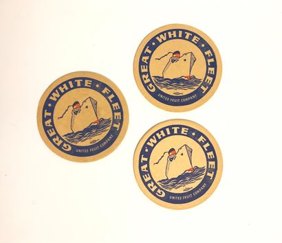 null LOT of 3 cardboard coasters "Great White Fleet", United Fruit Company. Diameter...