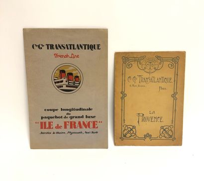 null COMPAGNIE GENERALE TRANSATLANTIQUE. 2 PLANS de coupes longitudinales des Paquebots...