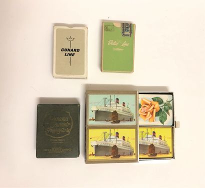 null 5 GAMES OF CARDS of the Cunard Line, Delta Line, Panama souvenirs and American...