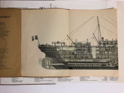 null COMPAGNIE GENERALE TRANSATLANTIQUE. 2 PLANS of longitudinal sections of the...