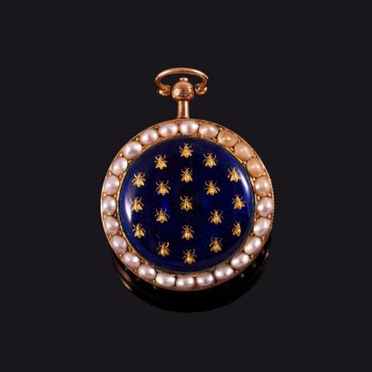  Rare Neck Watch with the Figure of Napoleon I Emperor 
 Case in 750°/00 gold with...