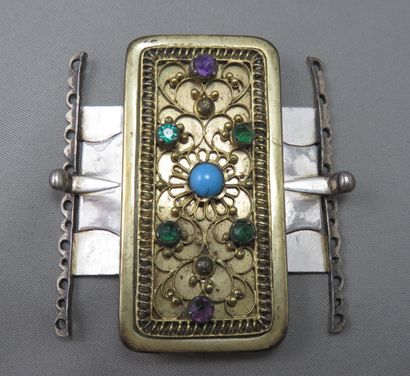 null Important Clasp in silver vermeil

 rectangular shape with rounded corners,...