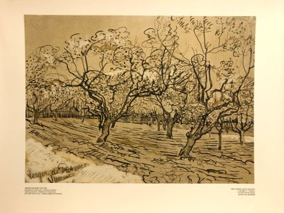 null DEUX LITHOGRAPHIES d'après des Dessins de Vincent Van Gogh "un mas de Provence"...