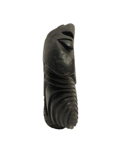 null Tanguy FLOT (born in 1948), Totem. River pebble cut and patinated. Height: 33...