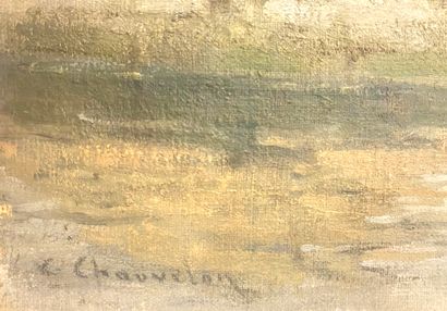 null 
Gabriel CHAUVELON (1875- ?). "Le Quai au sable à Quimperlé", oil on canvas,...