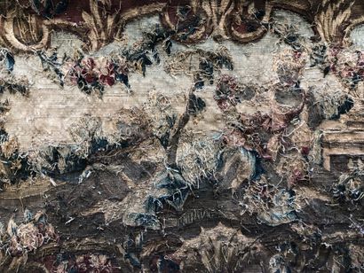 null MANUFACTURE d'AUBUSSON, XVIIIème siècle. TAPISSERIE en laine et soie, à décor...