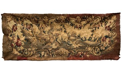 null MANUFACTURE D'AUBUSSON, XVIIIème siècle. TAPISSERIE en laine et soie à décor...
