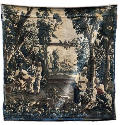 null MANUFACTURE d'AUBUSSON, XVIIIème siècle. TAPISSERIE en laine et soie, à décor...