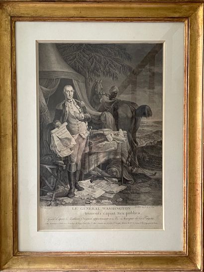 Two engravings: General Washington and map...
