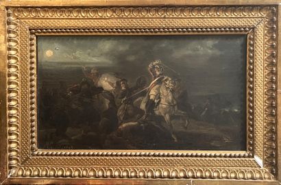 null Jean SORIEUL (1824-1871)

Scène de combat au clair de lune.

Huile sur toile...