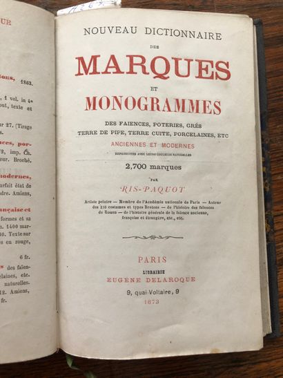 null 
RIS-PAQUOT. Nouveau Dictionnaire des marques et monogrammes des faiences, poteries,...