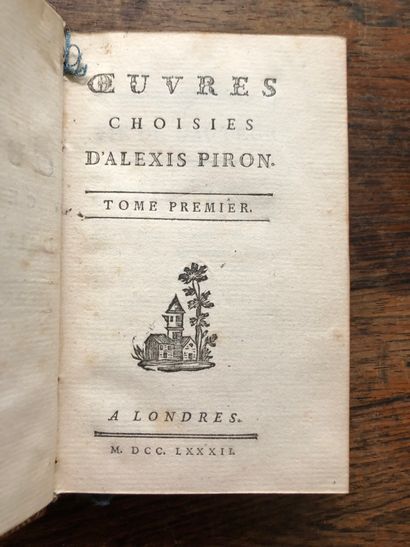 null 
PIRON (Alexis). Œuvres choisies. A Londres [Paris, Cazin], 1782. 3 volumes...