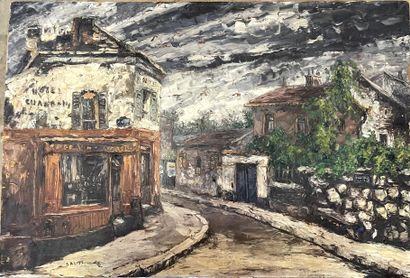 null Léon SCHWARZ-ABRYS (1905-1990) "Vue de Montmartre", huile sur panneau signée...