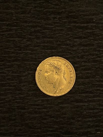null 
NOT SOLD. Coin of 40 FRS gold, Napoleon head laurel (wear).
