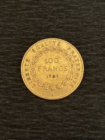 
NON VENU. Pièce de 100 FRS or, 1909 (us...