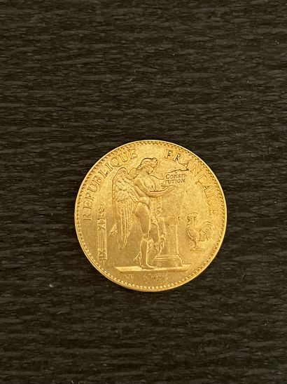 null 
NOT SOLD. Coin of 100 FRS gold, 1909 (wear).
