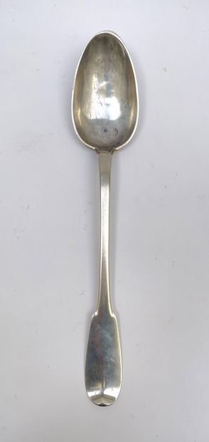 null Silver stewing spoon. 18th century, Avignon (small shocks). Weight: 146,6 g...