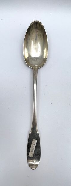 Silver stewing spoon. 18th century, Paris....